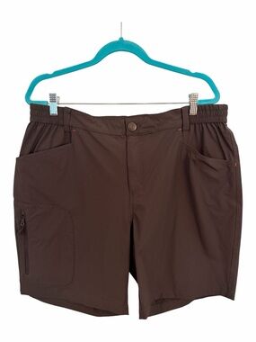 MIER 16 Quick-Dry Nylon Hiking Utility Shorts Stretch Brown Green